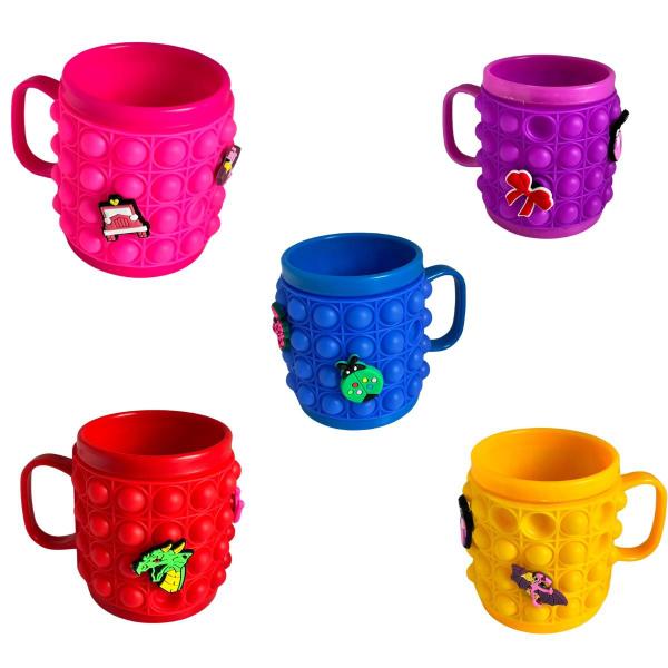 Imagem de Caneca Infantil Pop it Com botons Colorido e Divertido 330ml