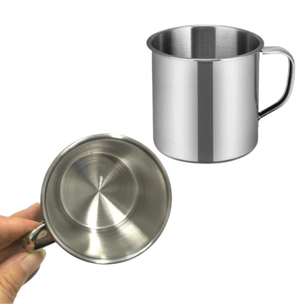 Imagem de Caneca Inox 150ml Xícara Polida Lisa termo antimicrobiano