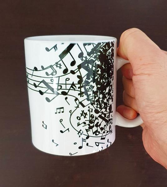 Imagem de Caneca Instrumento Clarinete Clarineta Notas Musicais