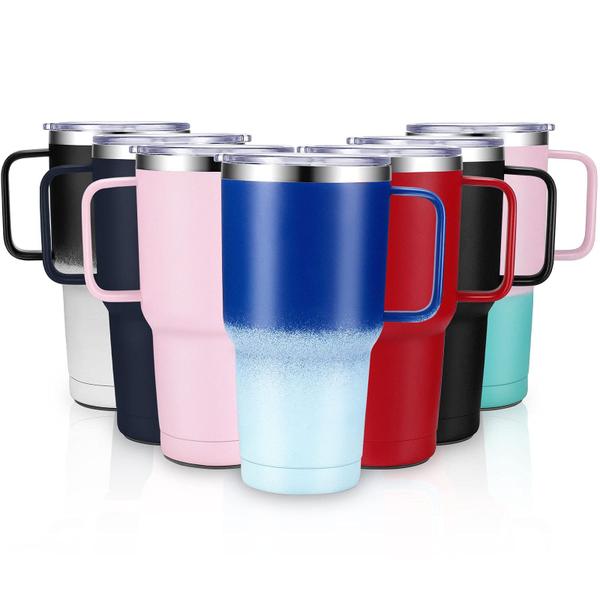 Imagem de Caneca isolada Sursip 900 ml de aço inoxidável a vácuo, pacote com 2 unidades, vermelha