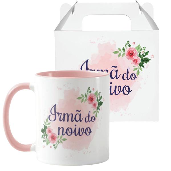 Imagem de Caneca Lembrança Especial Irmã Noivo - Floral Rosa