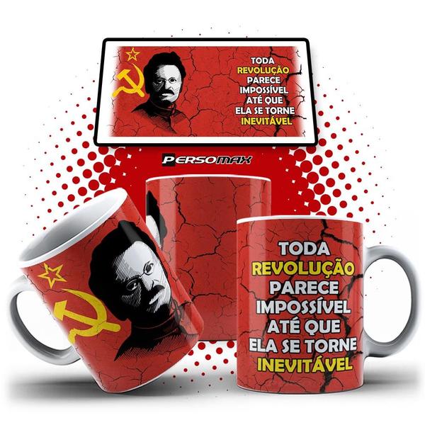 Imagem de Caneca Leon Trótski Marxista Comunista Revolução Russa Bolchevique Comunismo