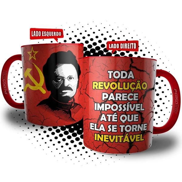 Imagem de Caneca Leon Trótski Marxista Comunista Revolução Russa Bolchevique Comunismo