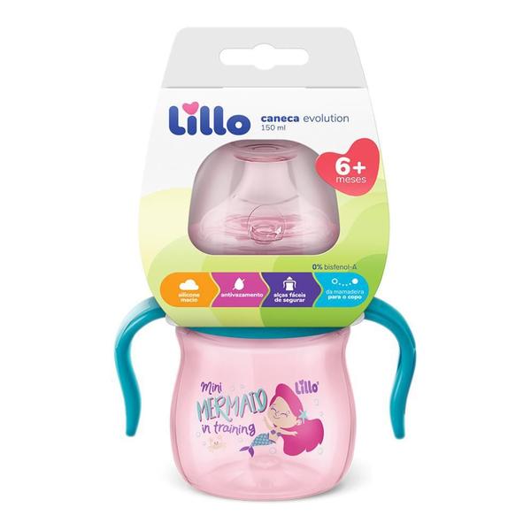 Caneca Lillo Aprendizado Com Alça Evolut 150 Ml 6+ Rosa Imagem de Caneca Lillo Aprendizado Com Alça Evolut 150 Ml 6+ Rosa