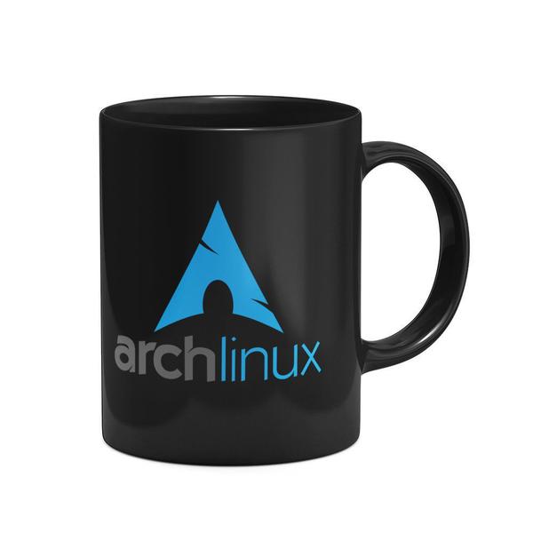 Imagem de Caneca Linux - Arch Linux preta