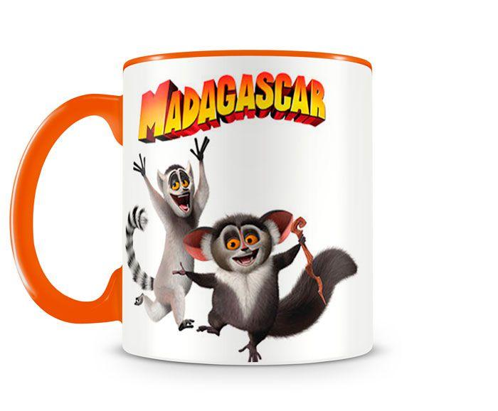 Imagem de Caneca Madagascar Rei Julien e Maurice Orange