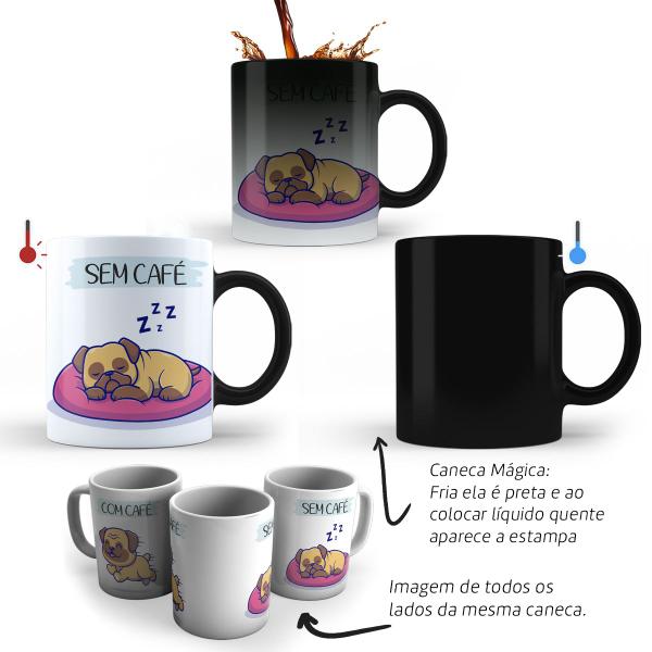 Imagem de Caneca Mágica Com Café Sem Café Divertida Animais Xícara