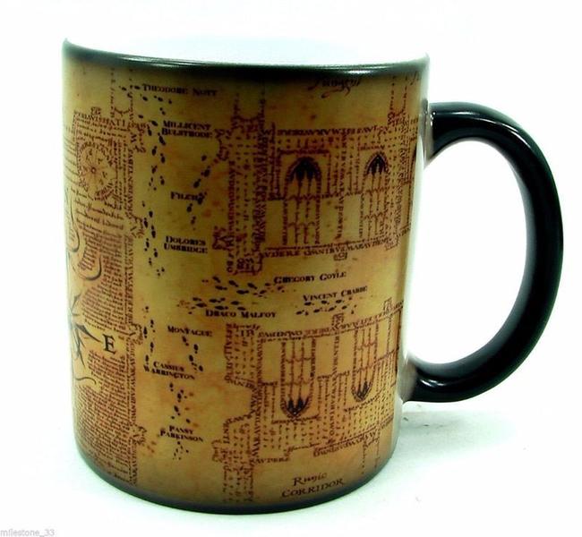 Imagem de Caneca Mágica Criativa, Trocando Marauders Mapa Travessuras Gerenciados Wine Tea Cup Hot Drink Cup Creative Drinkware Presentes Canecas (preto)