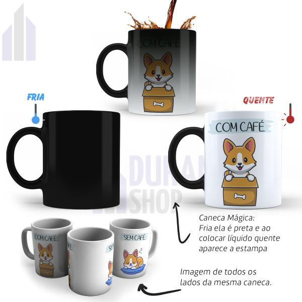 Imagem de Caneca Mágica Divertida Cachorro Shiba Com Café Sem Café Cerâmica