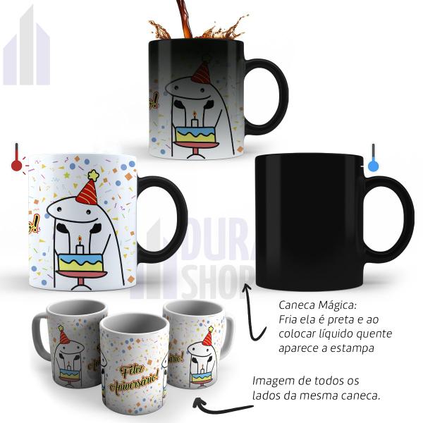 Imagem de Caneca Mágica Flork Meme Presente Feliz Aniversário Cerâmica