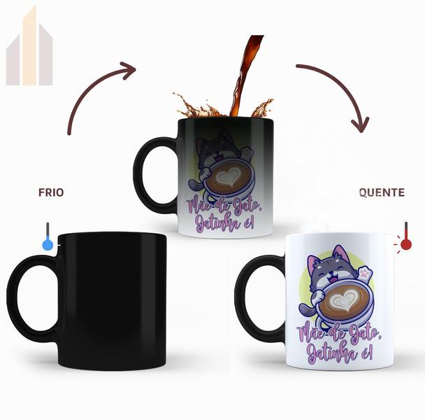 Imagem de Caneca Mágica Mãe de Gato Gatinha é! Presente Xícara Café