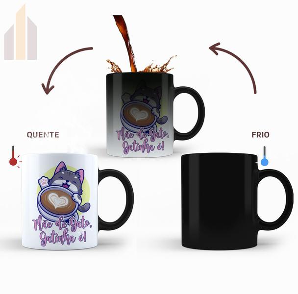 Imagem de Caneca Mágica Mãe de Gato Gatinha é! Presente Xícara Café