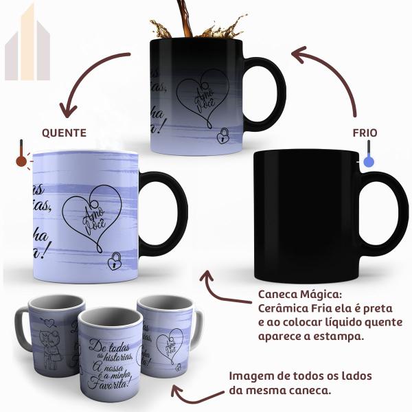 Imagem de Caneca Mágica Presente Casal Namorado Te Todas as Histórias A nossa Favorita Azul