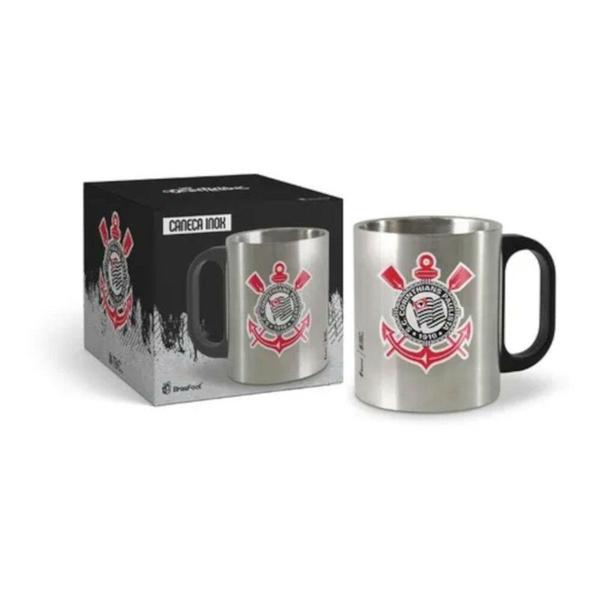 Imagem de Caneca metal inox corinthians 300ml - brasfoot