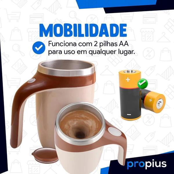 Imagem de Caneca Mixer Inox Automatica Eletrica Misturador 380Ml Whey