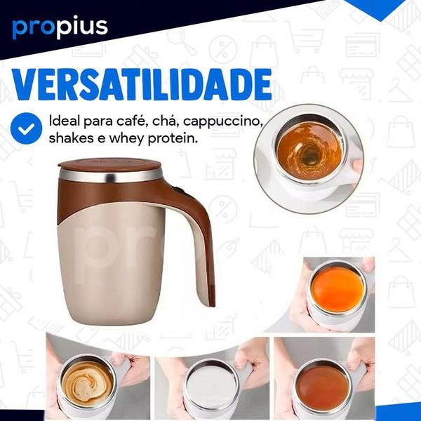 Imagem de Caneca Mixer Inox Misturador Chá Café Shakes Capuccino