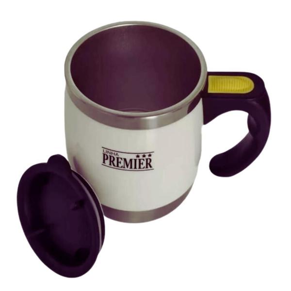 Imagem de Caneca Mixer Misturador Aço Inox Pilha 400Ml Copo Isotérmico