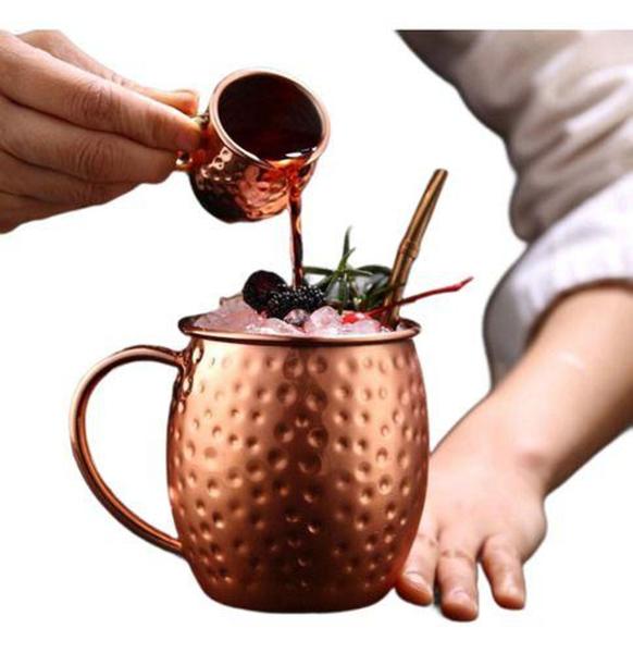 Imagem de Caneca Moscow Mule Premium Bronze Rose Gold Martelada 500 ML - Clink