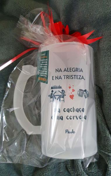 Imagem de Caneca na Alegria na Tristeza na Cachaça e na Cerveja Casal