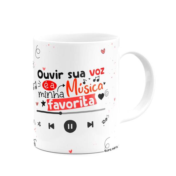 Imagem de Caneca Namorados - Sua voz é minha música favorita!