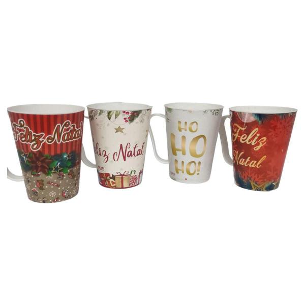 Imagem de Caneca Natal 450ml Plástico Polipropileno Decorada 430ml