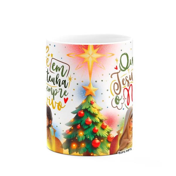 Imagem de Caneca Natal com Jesus - Que a fé, mantenha o natal vivo