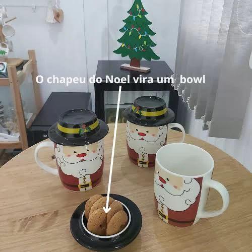 Imagem de Caneca Natalina Papai Noel Com Chapéu 320Ml Cerâmica