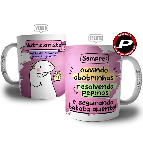 Imagem de Caneca Nutricionista Divertida - A Rainha dos Rótulos - Coleção Florks Profissões