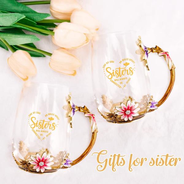 Imagem de Caneca OEAGO Sisters Gifts para mulheres: xícara de chá elegante com colher