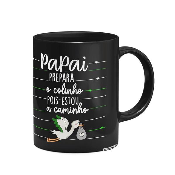 Imagem de Caneca - Papai, prepara o colinho que tô a caminho - Preta