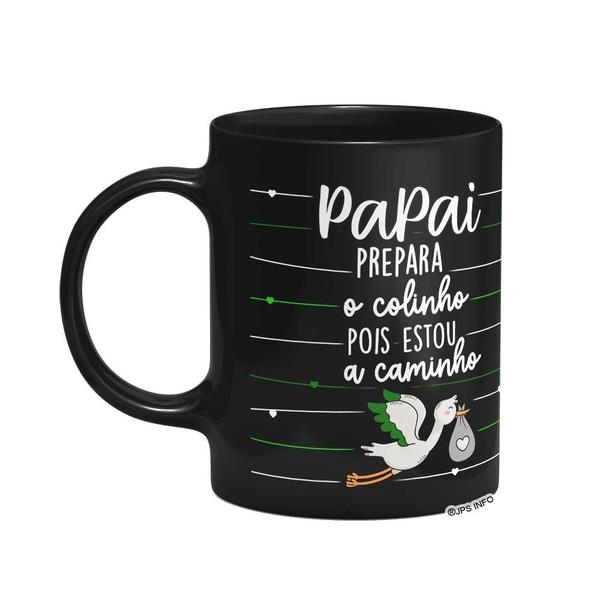 Imagem de Caneca - Papai, prepara o colinho que tô a caminho - Preta