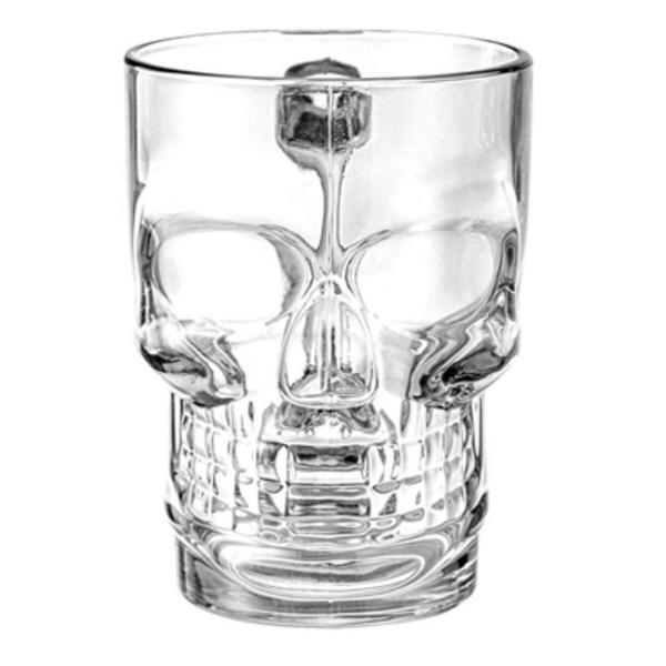 Imagem de Caneca Para Cerveja Caveira Skull Vidro 380Ml Chopp