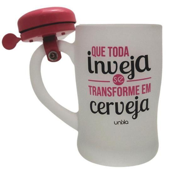 Imagem de Caneca Para Chopp   Campainha Vidro 400ML  Que toda Inveja se Transforme em Cerveja Unika