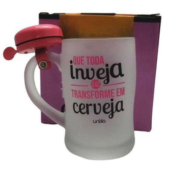 Imagem de Caneca Para Chopp   Campainha Vidro 400ML  Que toda Inveja se Transforme em Cerveja Unika