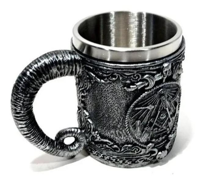 Imagem de Caneca Para Chopp Maçonica 400Ml Inox