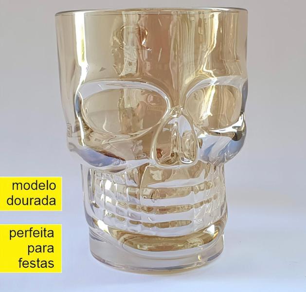 Imagem de Caneca para Chopp  Vidro Caveira Rock Style 520ml