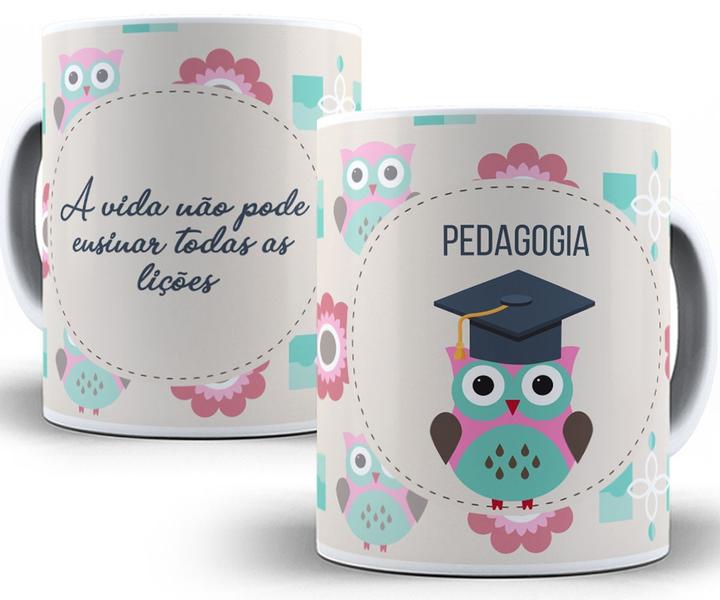 Imagem de Caneca pedagogia professor corujinha presente profissão