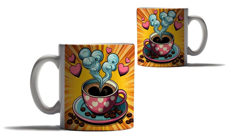 Imagem de Caneca Personalizada Presente Frases Café Amo Amor Grãos 6