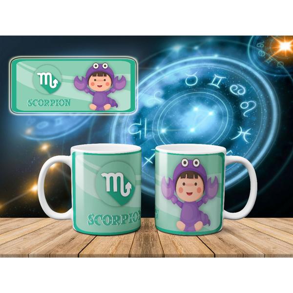 Imagem de Caneca Personalizada Recém Nascido Bebe Caneca Signo Astral Horóscopo Porcelana MEGA OFERTA!