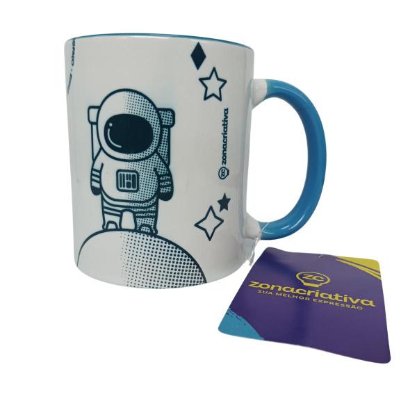 Caneca pop azul amizade astronauta 350ml - Zona Criativa Imagem de Caneca pop azul amizade astronauta 350ml