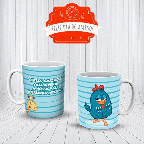 Imagem de Caneca Porcelana 325ml Amigo Vale a Galinha Inteira!