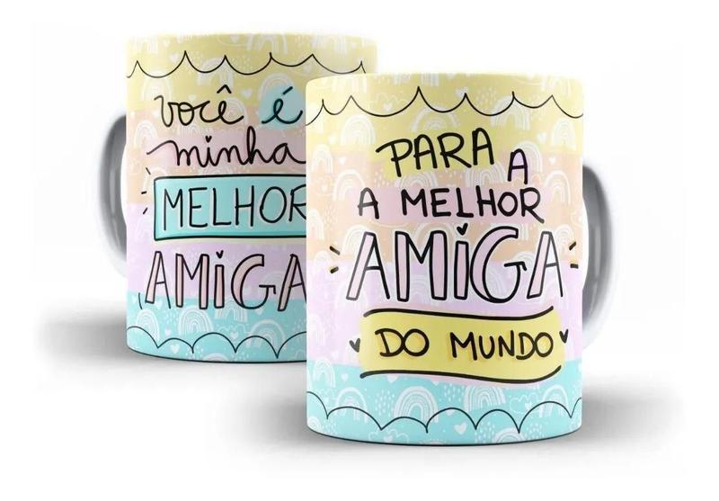 Imagem de Caneca Porcelana Amizade Para Melhor Amiga Do Mundo