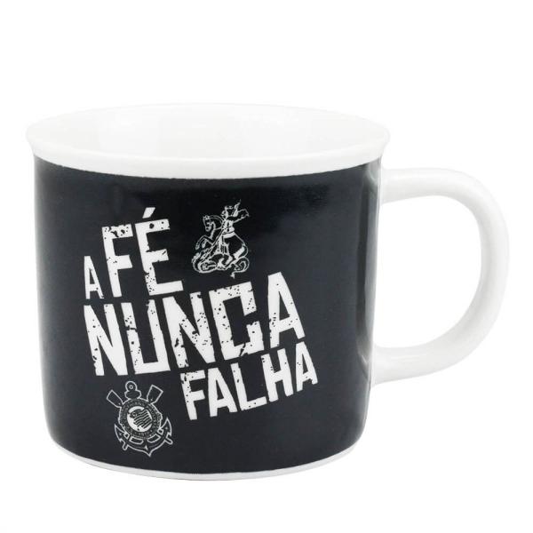 Imagem de Caneca Porcelana Café Chá Larga Corinthians Fé Nunca Falha 350 ml