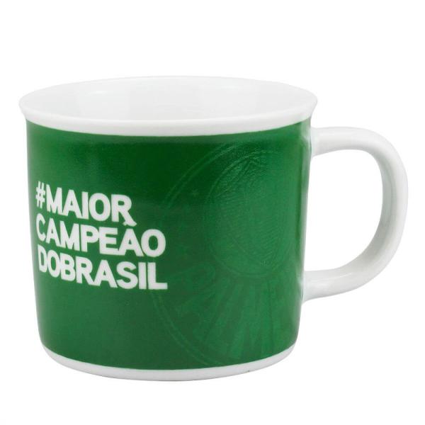 Imagem de Caneca Porcelana Café Chá Larga Palmeiras Campeão 350 Ml