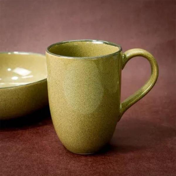 Imagem de Caneca Porcelana Café Chá Oxford Flat Ocre Cerâmica 350ml