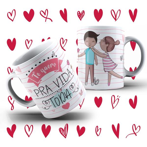 Imagem de Caneca Porcelana  Dia Dos Namorados Te Quero Casal Noivo Love Marido  Certo Amor-MEGA OFERTA!