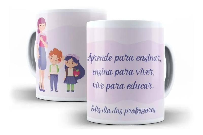 Imagem de Caneca Porcelana Dia Dos Professores Frase Vive Para Educar