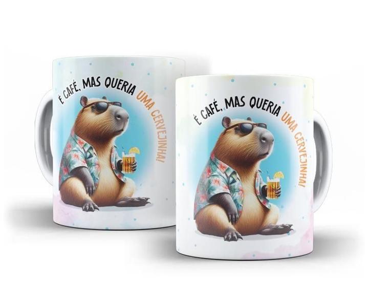 Imagem de Caneca Porcelana Divertida É Café Mas Queria Uma Cervejinha