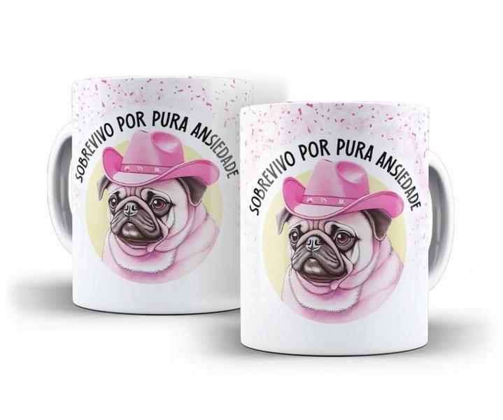 Imagem de Caneca Porcelana Divertida Frase Sobrevivo Por Pura Ansiedade