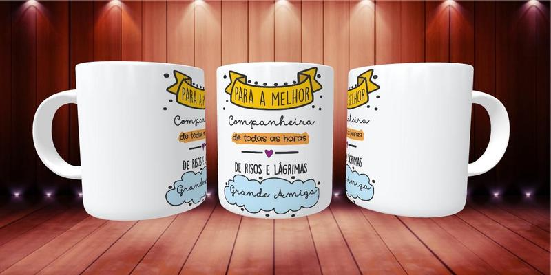 Imagem de Caneca Porcelana Divertida Gratidão Grande Amiga